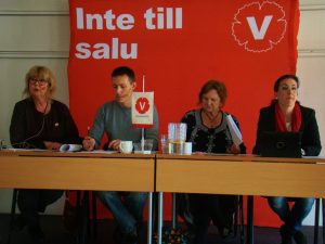 Årskonferensen leddes av ett presidium bestående av (från vänster) Lena Gustavsson och Kaj Raving som ordförande och Irene Fleetwood och Lena Granath som sekreterare.